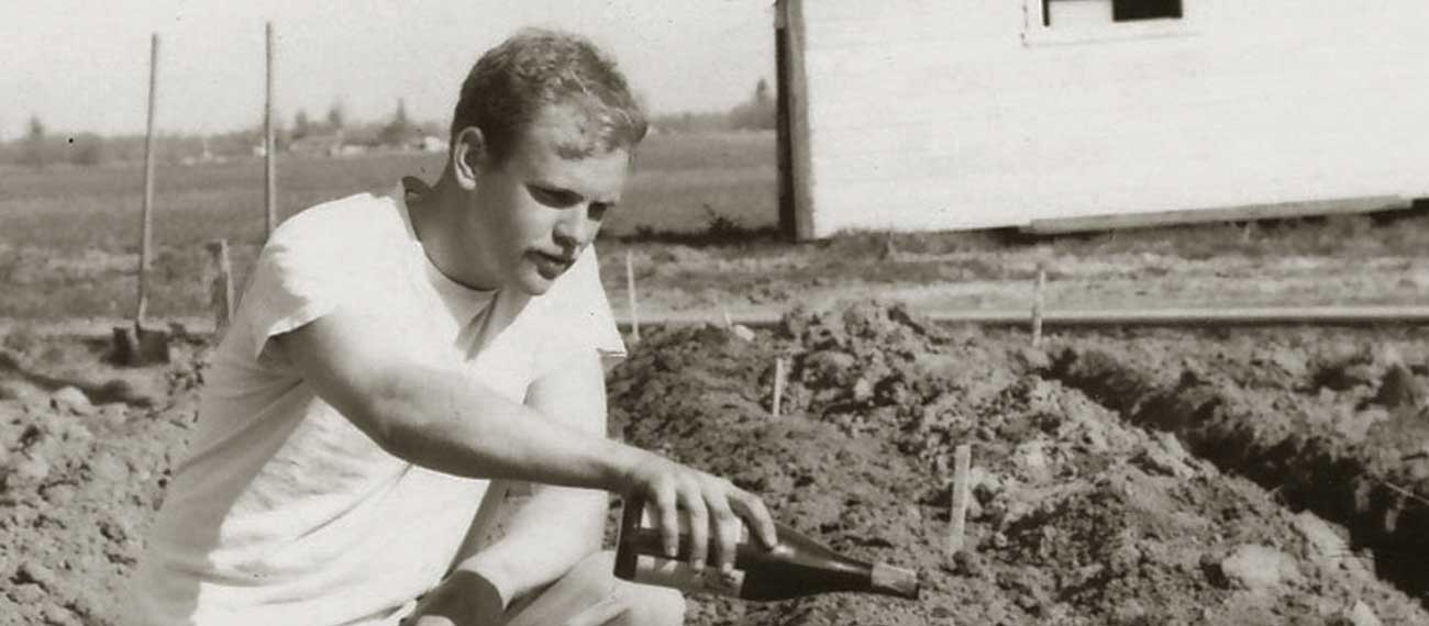 David Lett christening his first grape vines planted in the Willamette Valley Oregon